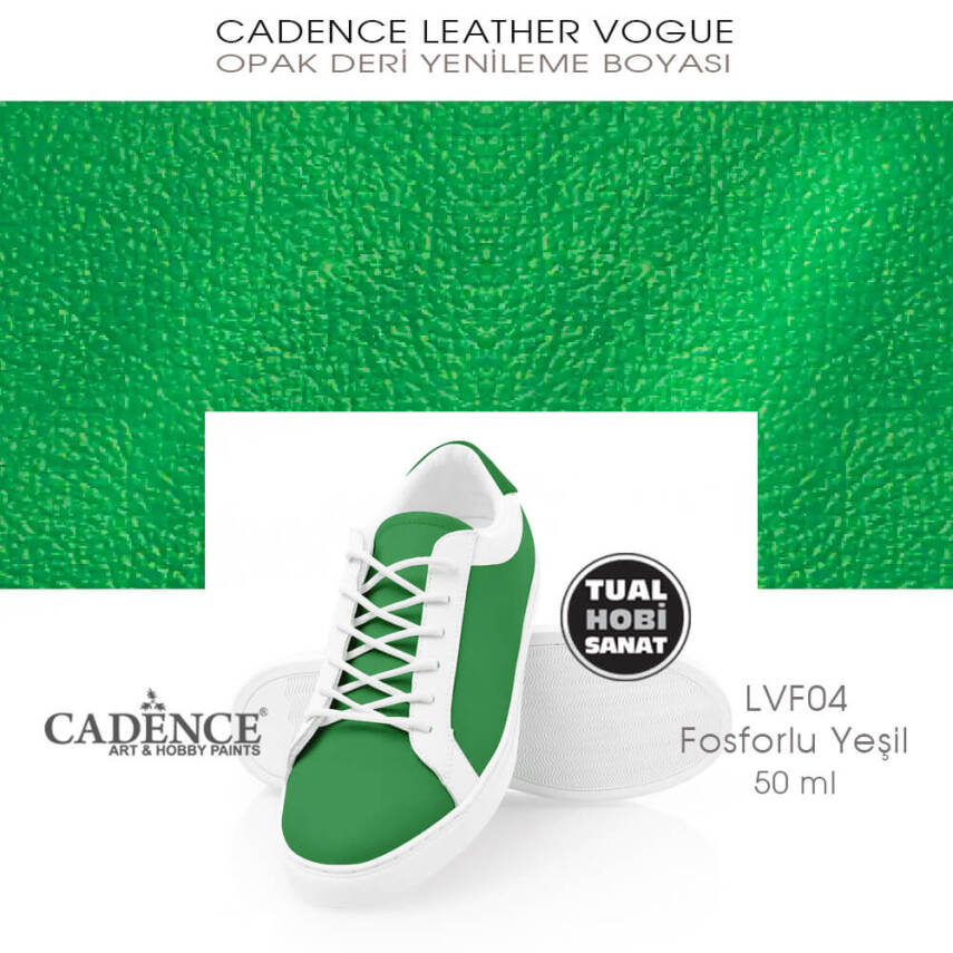 Cadence Leather Vogue Deri Boyası Fosforlu Yeşil LVF04 (50 ml) - 2
