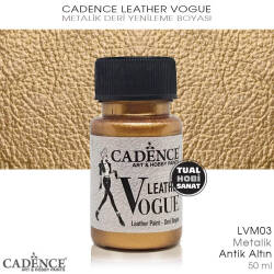 Cadence Leather Vogue Deri Boyası Metalik Antik Altın LVM03 (50 ml) - Cadence