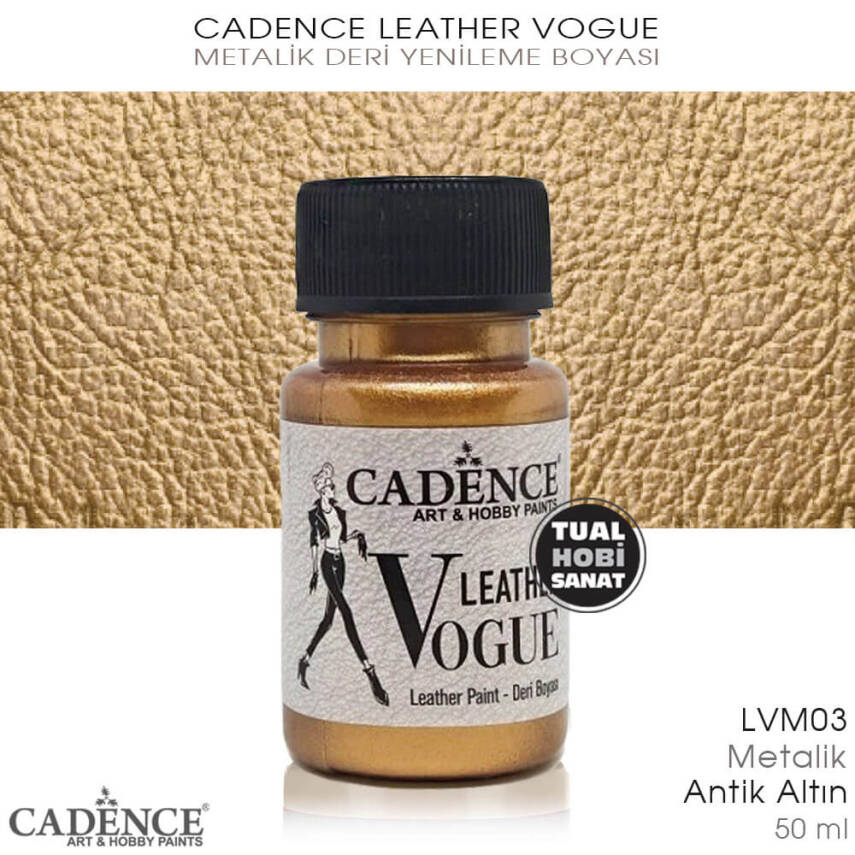 Cadence Leather Vogue Deri Boyası Metalik Antik Altın LVM03 (50 ml) - 1