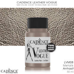 Cadence Leather Vogue Deri Boyası Metalik Antrasit LVM08 (50 ml) - Cadence