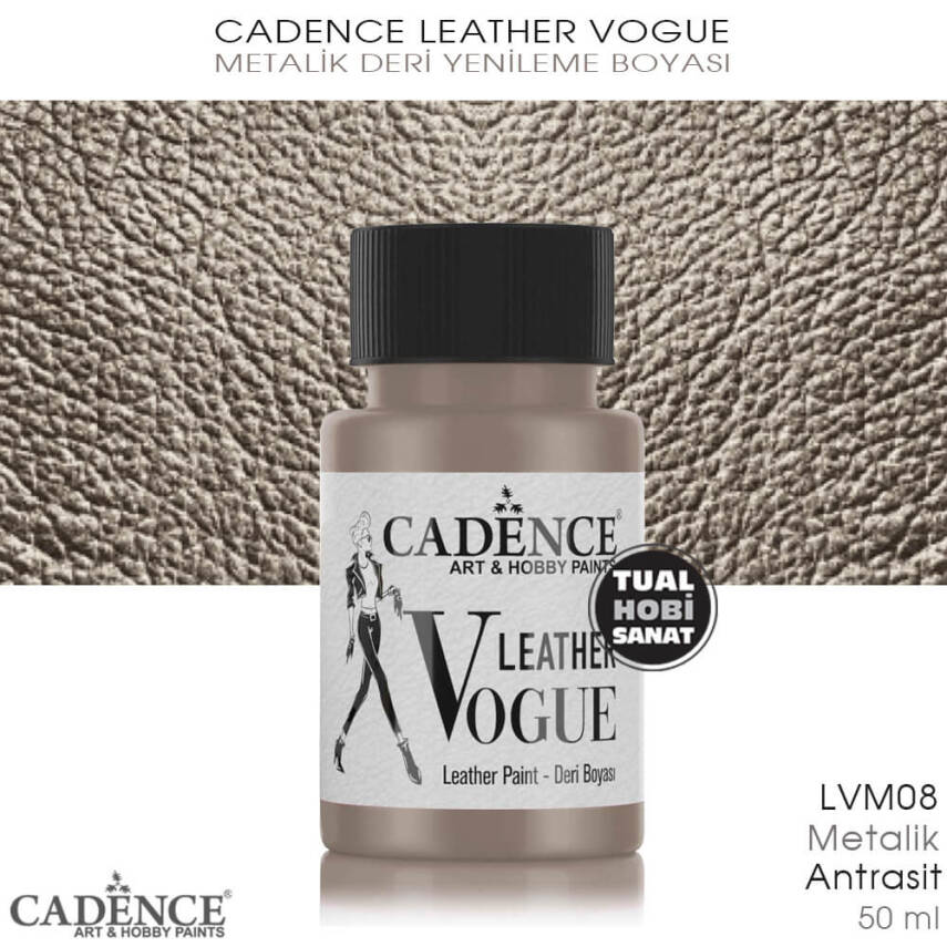 Cadence Leather Vogue Deri Boyası Metalik Antrasit LVM08 (50 ml) - 1