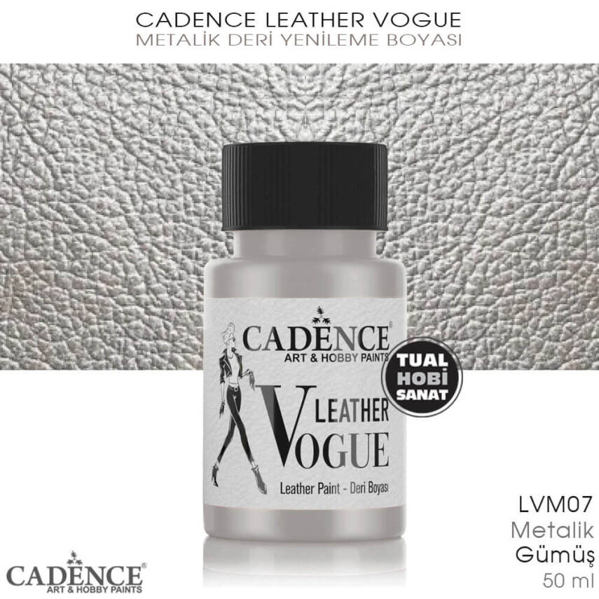 Cadence Leather Vogue Deri Boyası Metalik Gümüş LVM07 (50 ml) - 1