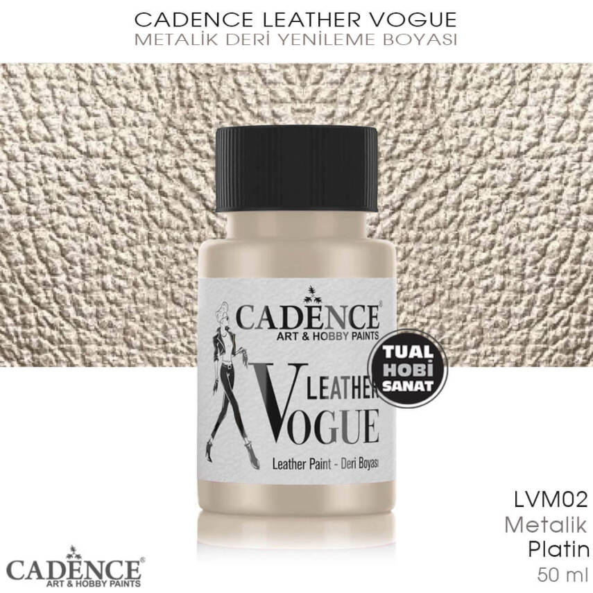Cadence Leather Vogue Deri Boyası Metalik Platin LVM02 (50 ml) - 1