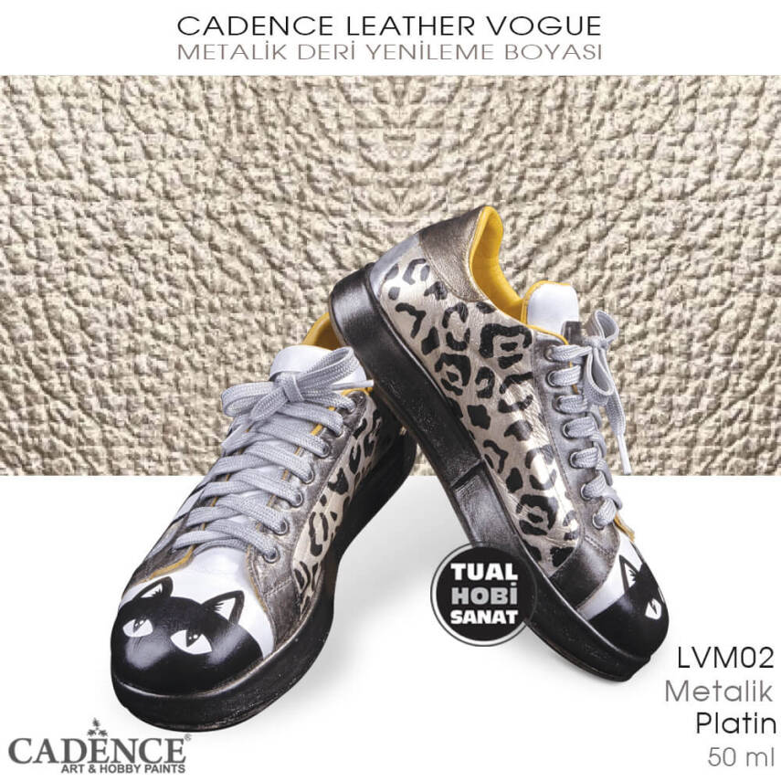 Cadence Leather Vogue Deri Boyası Metalik Platin LVM02 (50 ml) - 2