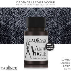 Cadence Leather Vogue Deri Boyası Metalik Siyah LVM09 (50 ml) - Cadence