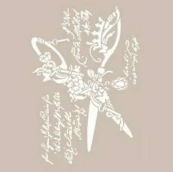 Cadence Makas Motifli Stencil Şablon AS534 - Cadence