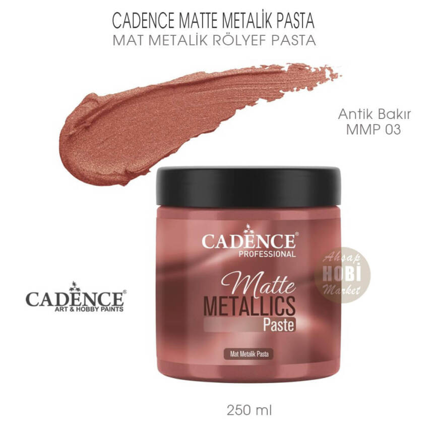 Cadence Matte Mat Metalik Rölyef Pasta MMP 03 Antik Bakır 250 ml - 1