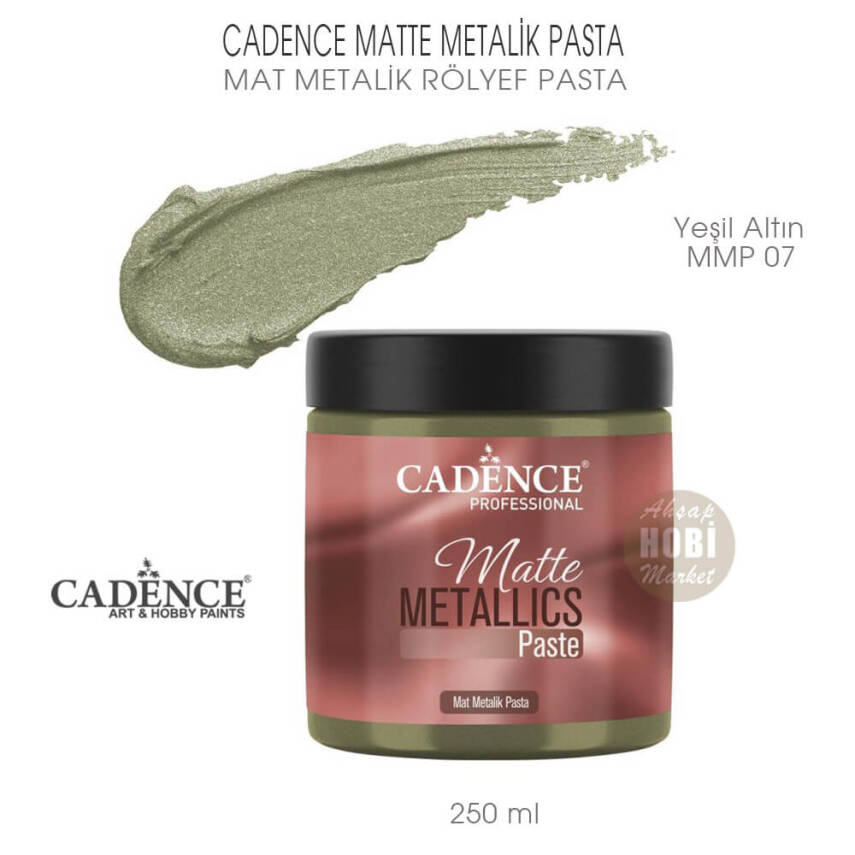 Cadence Matte Mat Metalik Rölyef Pasta MMP 07 Yeşil Altın 250 ml - 1