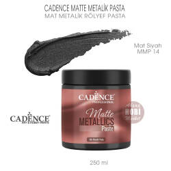 Cadence Matte Mat Metalik Rölyef Pasta MMP 14 Siyah 250 ml - Cadence