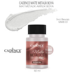 Cadence Matte MMB01 İnci Beyazı Mat Metalik Boya 50 ml - Cadence