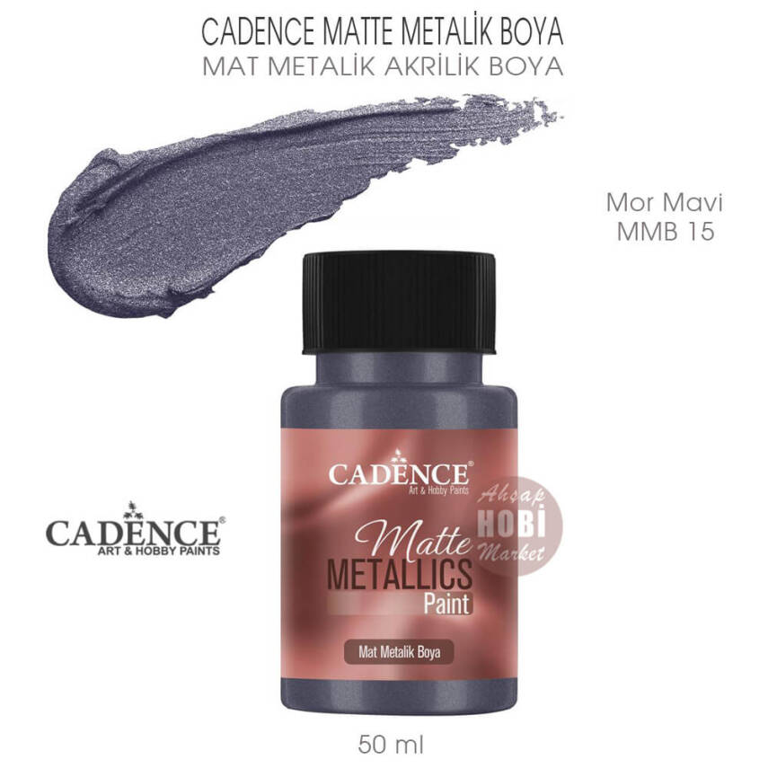 Cadence Matte MMB15 Mor Mavi Mat Metalik Boya 50 ml - 1