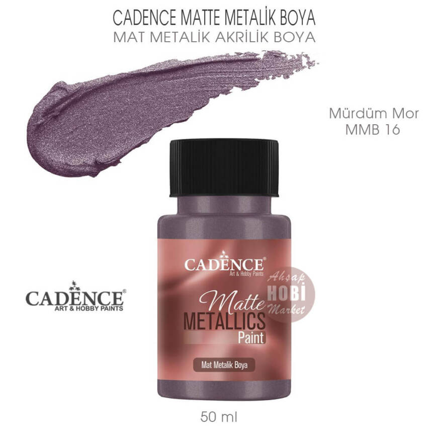 Cadence Matte MMB16 Mürdüm Moru Mat Metalik Boya 50 ml - 1