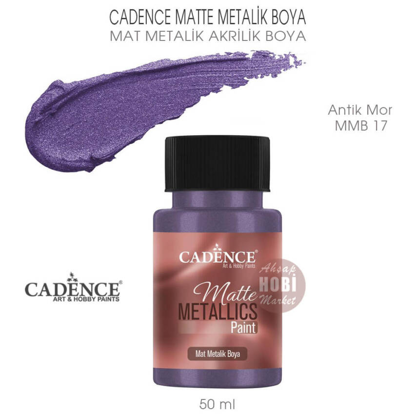 Cadence Matte MMB17 Antik Mor Mat Metalik Boya 50 ml - 1