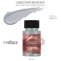 Cadence Matte MMB18 Kül Gri Mat Metalik Boya 50 ml - Cadence