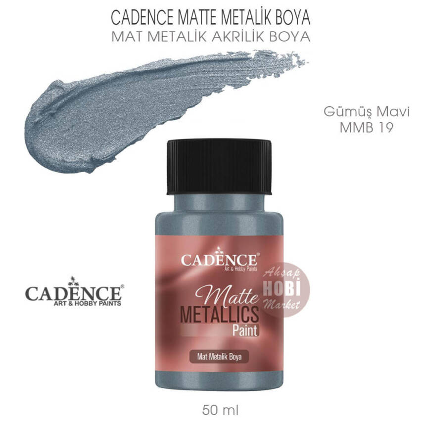 Cadence Matte MMB19 Gümüş Mavi Mat Metalik Boya 50 ml - 1