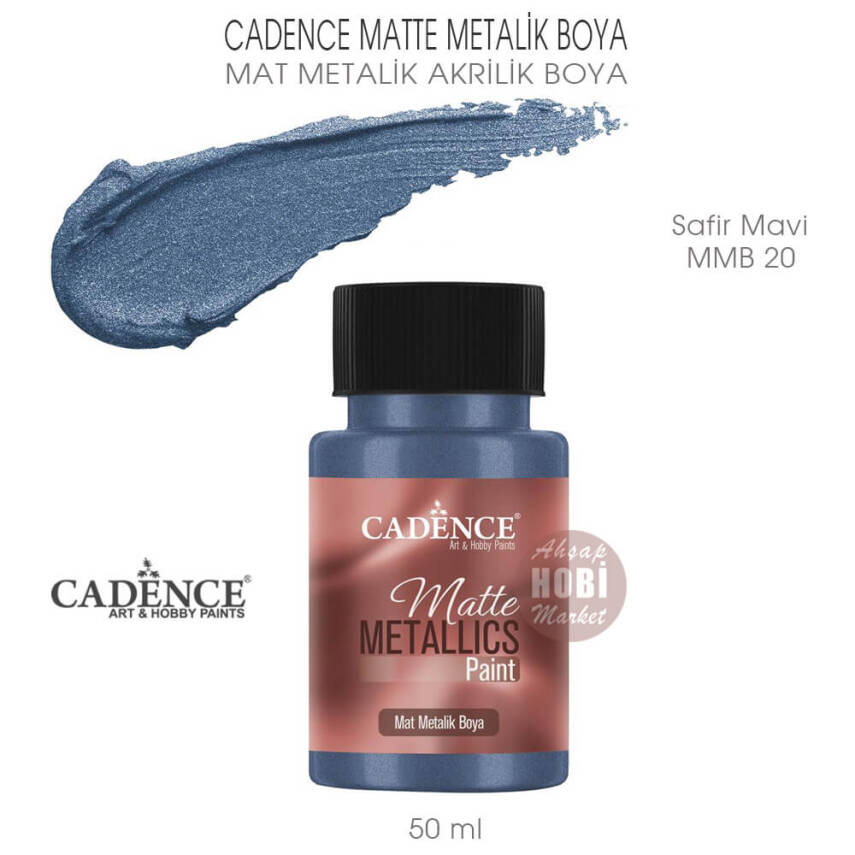 Cadence Matte MMB20 Safir Mavi Mat Metalik Boya 50 ml - 1