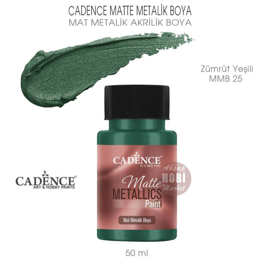 Cadence Matte MMB25 Zümrüt Yeşili Mat Metalik Boya 50 ml - 1
