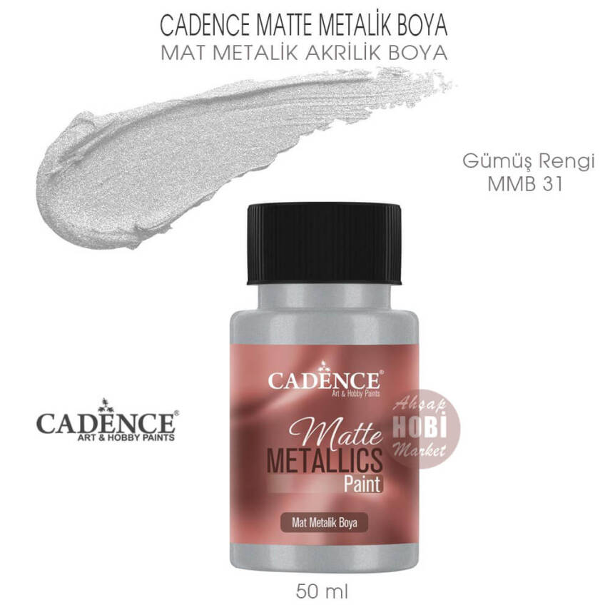 Cadence Matte MMB31 Gümüş Mat Metalik Boya 50 ml - 1