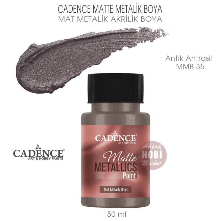 Cadence Matte MMB35 Antik Antrasit Mat Metalik Boya 50 ml - 1