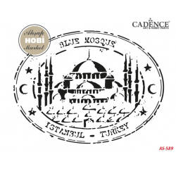 Cadence Mavi Cami Temalı Stencil Şablon AS589 - Cadence