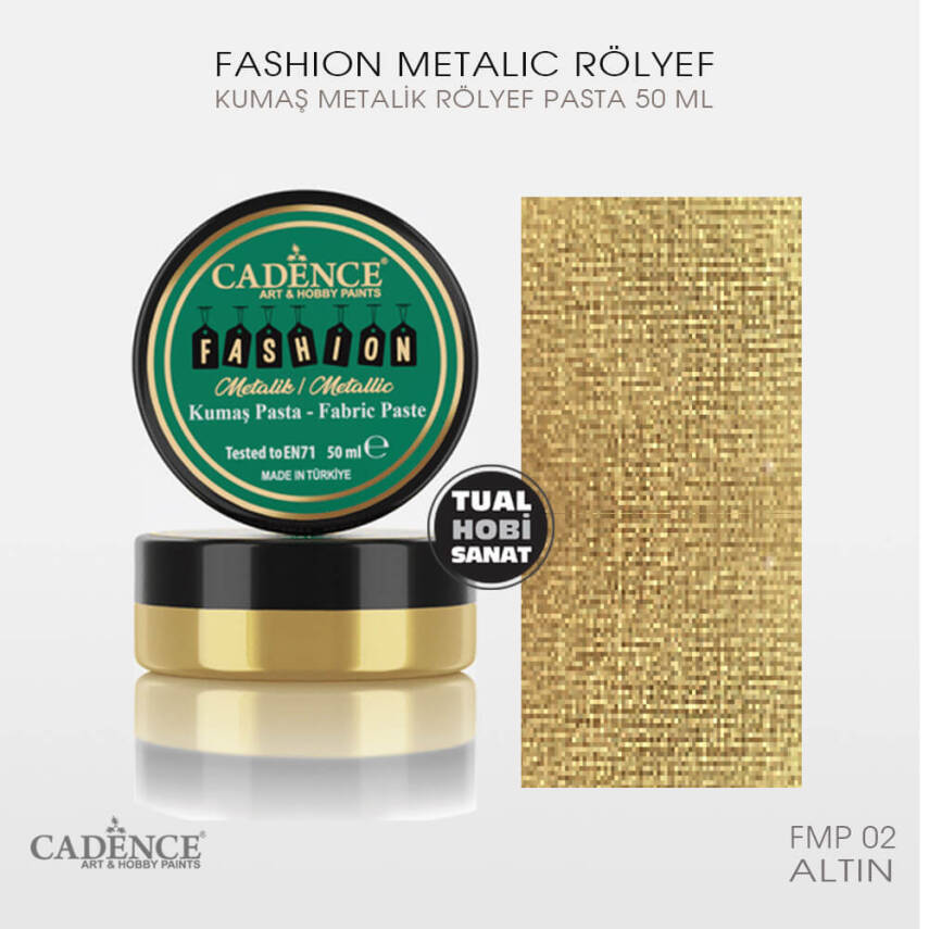 Cadence Metalik Fashion Kumaş Rölyef Pasta FMP02 Altın - 1