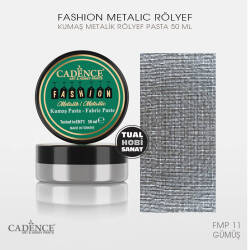Cadence Metalik Fashion Kumaş Rölyef Pasta FMP11 Gümüş - Cadence