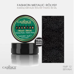 Cadence Metalik Fashion Kumaş Rölyef Pasta FMP12 Siyah - Cadence