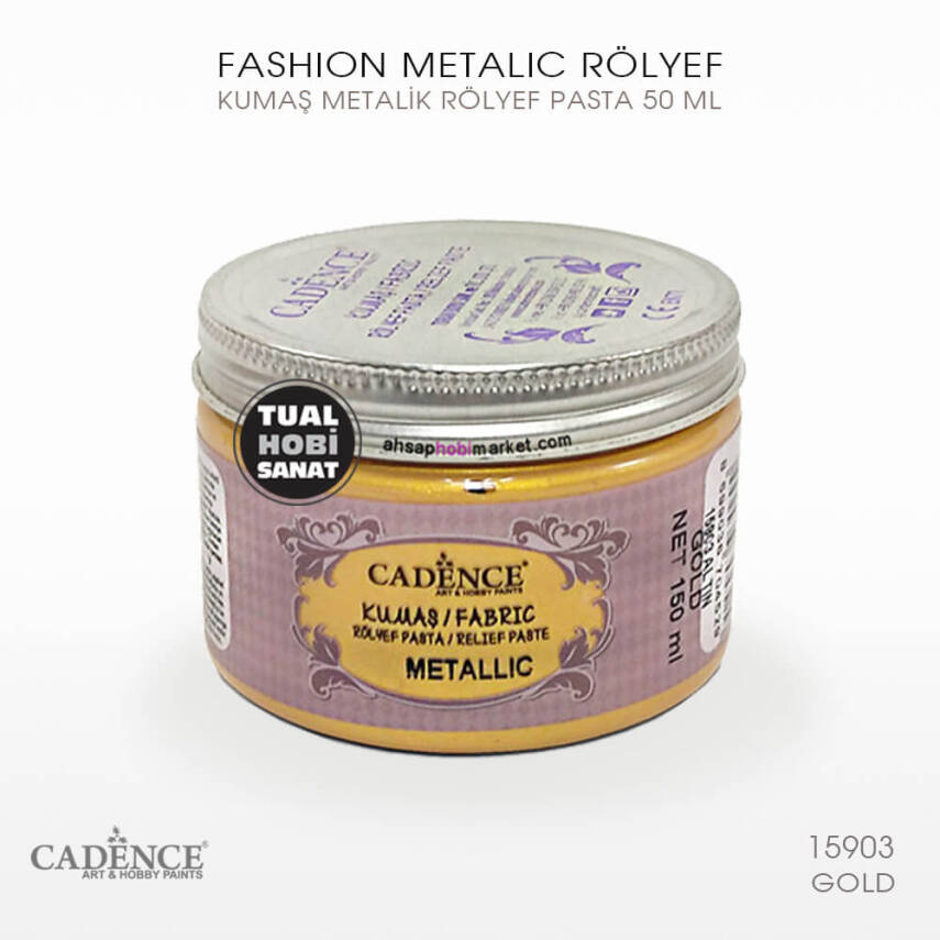 Cadence Metalik Kumaş Rölyef Pasta 15903 Gold 150ml - 1