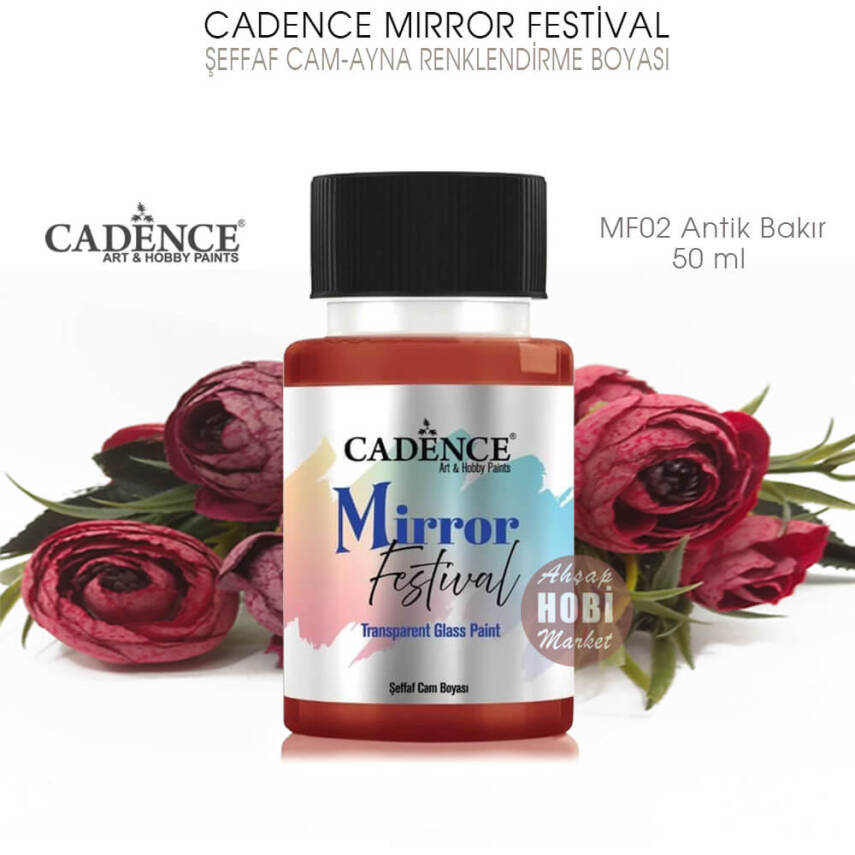 Cadence Mirror Festival Şeffaf Cam ve Ayna Boyası MF02 Antik Bakır 50 ml - 2