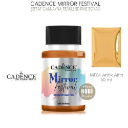 Cadence Mirror Festival Şeffaf Cam ve Ayna Boyası MF04 Antik Altın 50 ml - Cadence