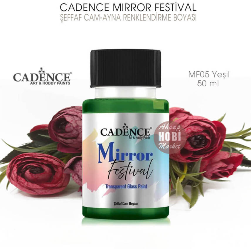 Cadence Mirror Festival Şeffaf Cam ve Ayna Boyası MF05 Yeşil 50 ml - 2