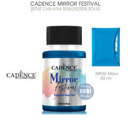 Cadence Mirror Festival Şeffaf Cam ve Ayna Boyası MF06 Mavi 50 ml - Cadence