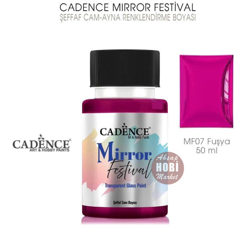 Cadence Mirror Festival Şeffaf Cam ve Ayna Boyası MF07 Fuşya 50 ml - 1