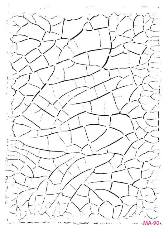 Cadence Mix Media İnce Çatlak Desenli Stencil MA90 - 1