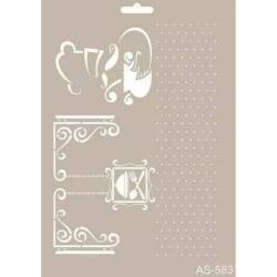 Cadence Mutfak Desenli Stencil Şablon AS583 - Cadence