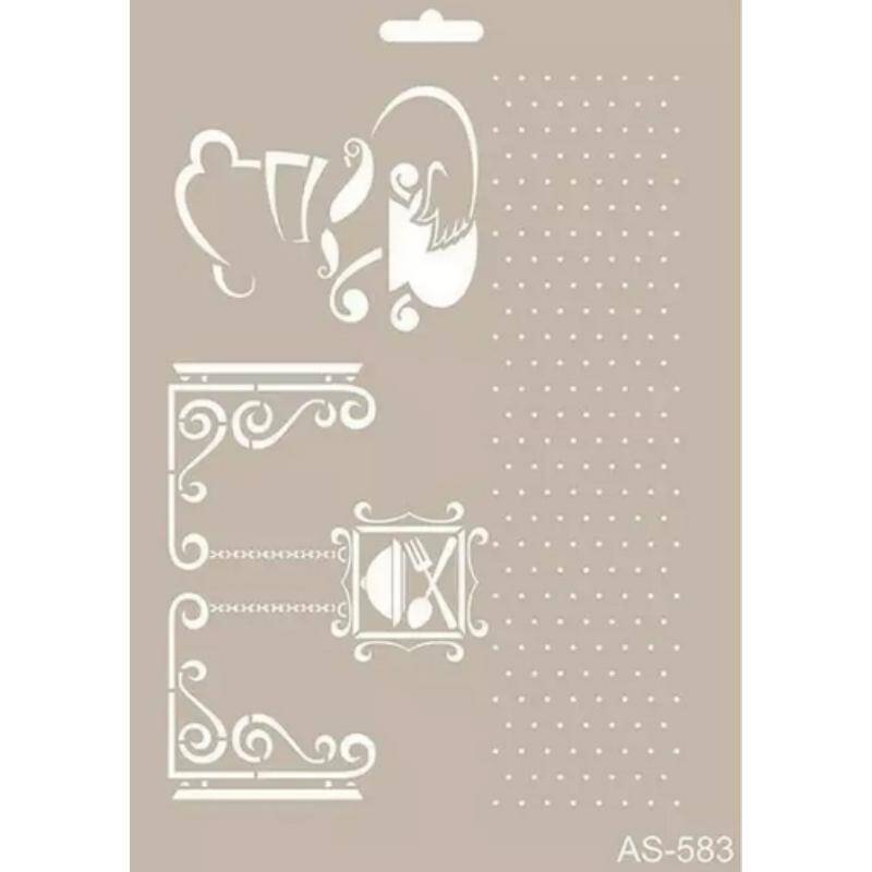 Cadence Mutfak Desenli Stencil Şablon AS583 - 1
