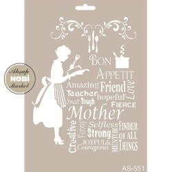Cadence Mutfak Temalı Yazılı Stencil Şablon AS551 - Cadence