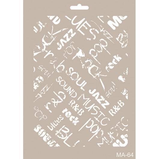 Cadence Müzik Yazıları Stencil Şablon MA64 - 1