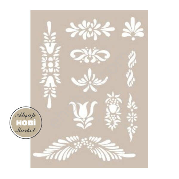 Cadence Nakış Motifli Stencil Şablon AS419 - 1