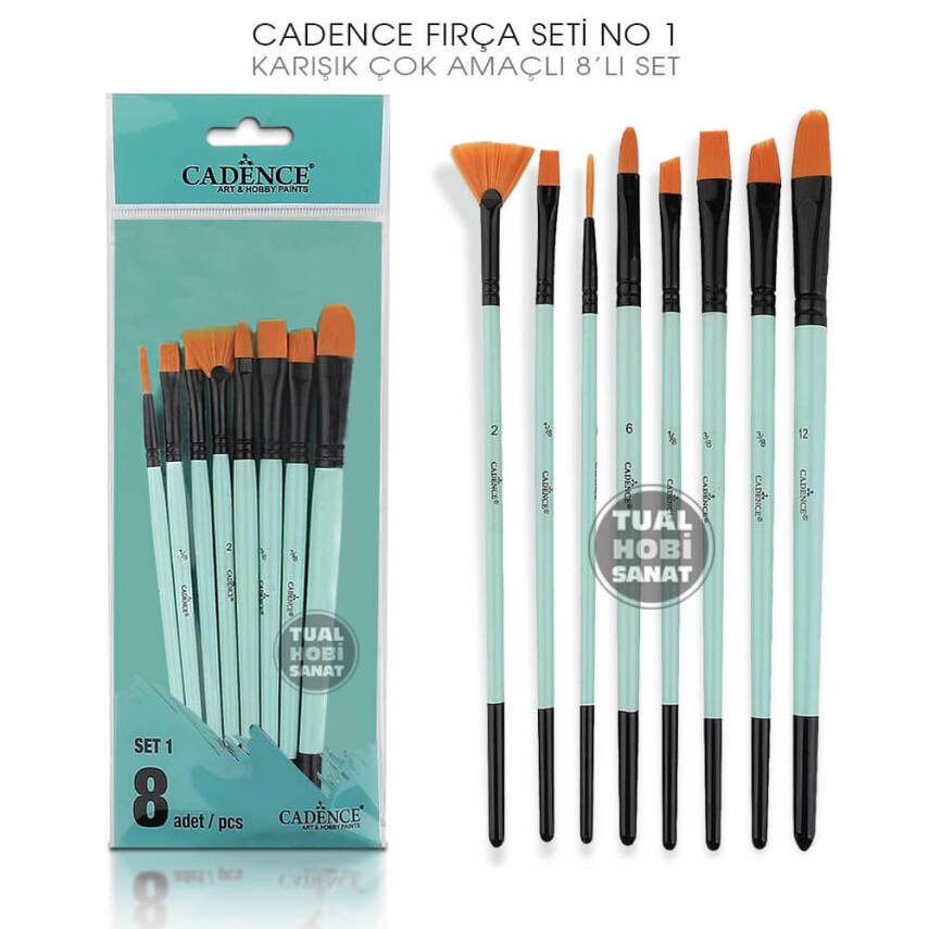 Cadence Fırça Seti No:1 Karışık Çok Amaçlı Fırça Seti 8 Parça - 1