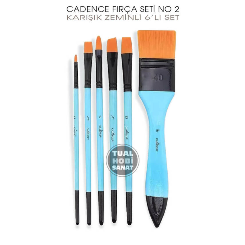 Cadence Fırça Seti No:2 Karışık Zeminli Fırça Seti 6 Parça - 3