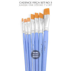 Cadence Fırça Seti No:3 One Stroke Düz Kesik Fırça Seti 7 Parça - 3