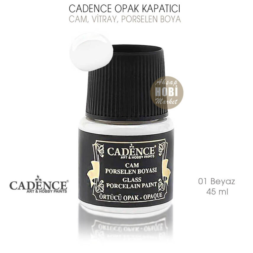 Cadence Opak Cam Vitray Porselen Boya 001 Beyaz 45 ml - 1