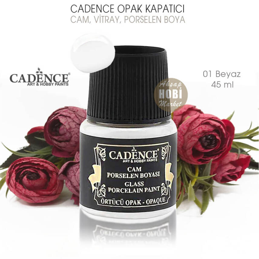Cadence Opak Cam Vitray Porselen Boya 001 Beyaz 45 ml - 2