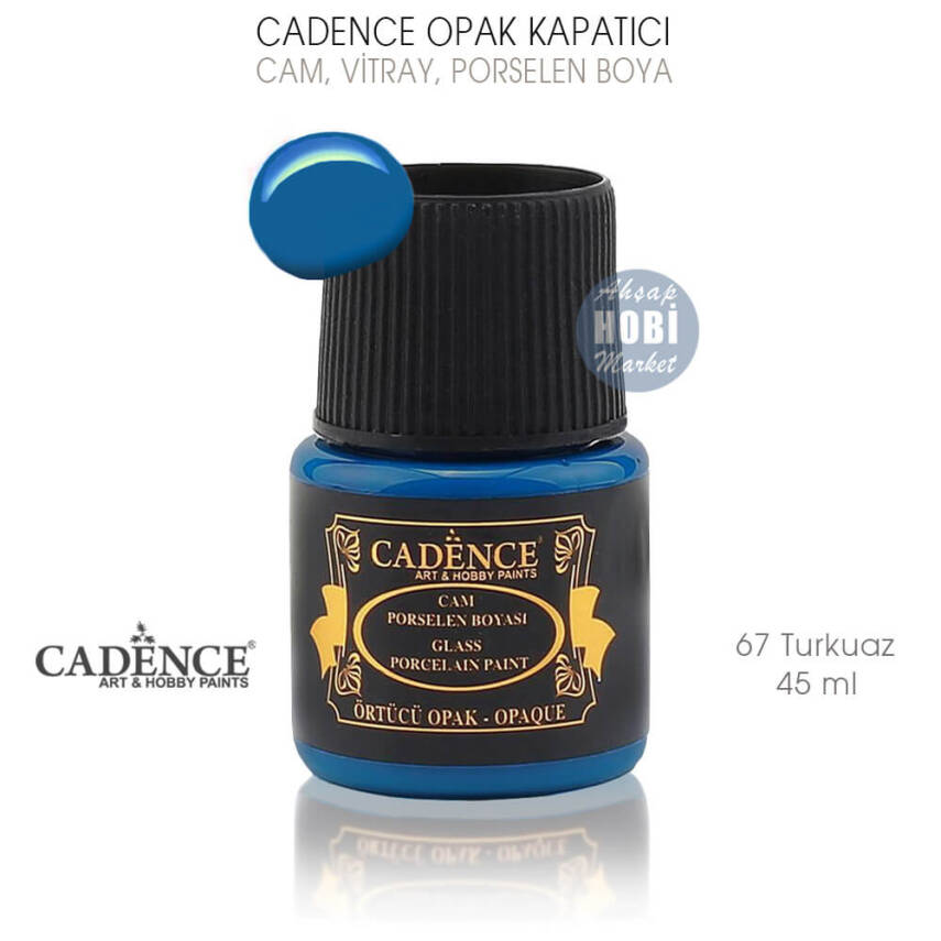 Cadence Opak Cam Vitray Porselen Boya 067 Turkuaz 45 ml - 1
