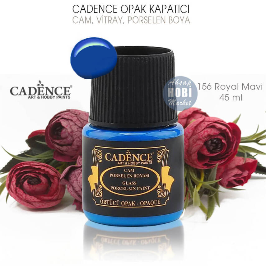 Cadence Opak Cam Vitray Porselen Boya 156 Royal Mavi 45 ml - 2