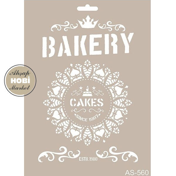 Cadence Pastahane Temalı Vintage Stencil Şablon AS560 - 1