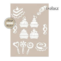 Cadence Pastane Temalı Stencil Şablon AS441 - Cadence
