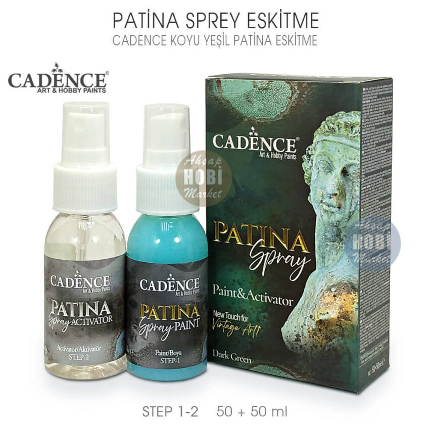 Cadence Patina Sprey Eskitme Koyu Yeşil 50+50 ml - 1