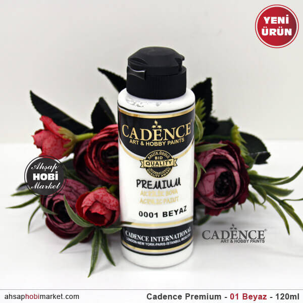 Cadence Premium 0001 Beyaz Akrilik Boya 120 ml - 1